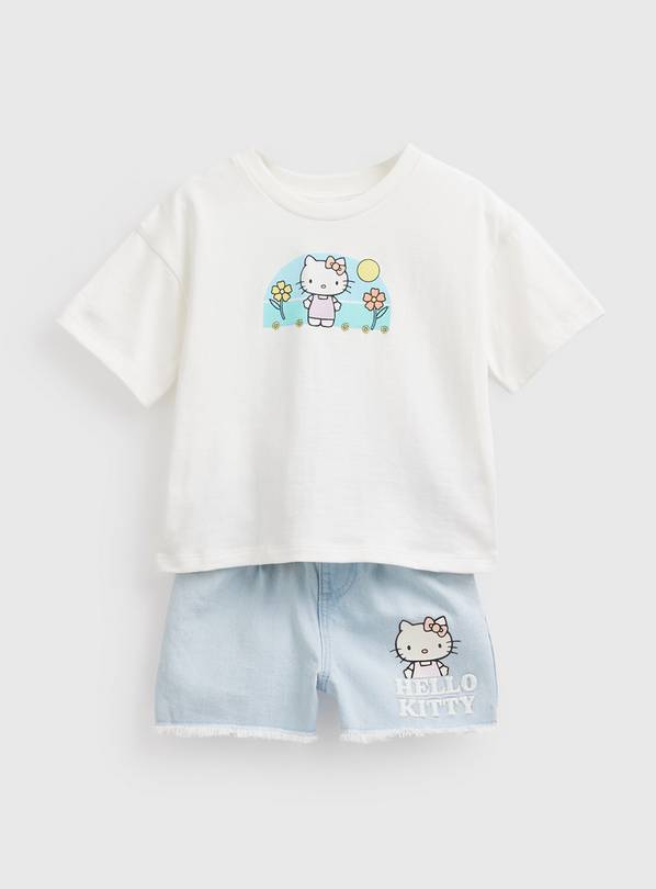 White Hello Kitty Tee & Shorts Set 2-3 years